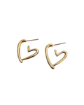 coeur boucles oreilles damezi acier inoxydable élégant